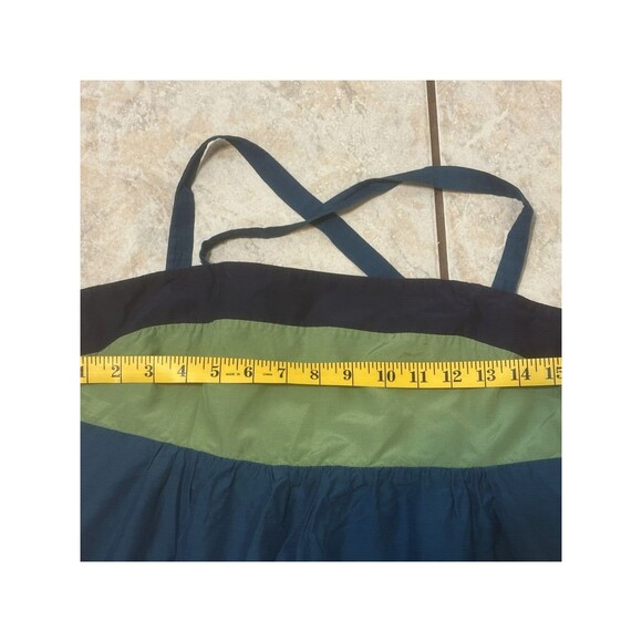 FOSSIL Women Sz M Silk Blend Lined Colorblock Babydoll Dress Adjustable Straps - Picture 10 of 13